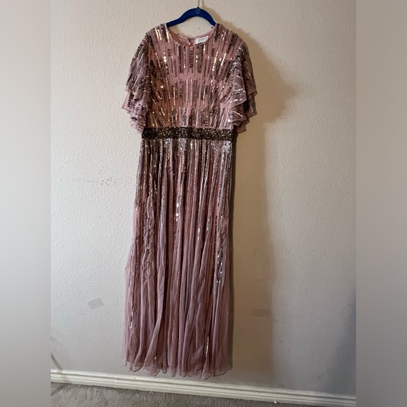 MAC DUGGAL EMBELLISHED FULL LENGTH LAYERED SLEEVE GOWN SZ 12 $698 #93582 NWOT - Picture 5 of 12